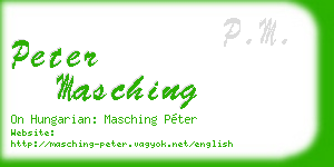 peter masching business card