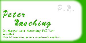 peter masching business card